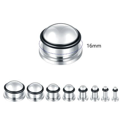 2pcs 1.6-16mm Stainless Steel Ear Plugs Tunnels Silver Color Ear Gauge Stretching Kit Jewelry for Women Men