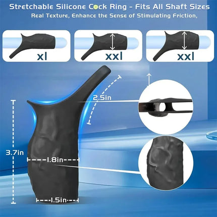 Female Vagina G-Spot Stimulation Vibrating Penis Sleeve Cock Ring Adult Sex Toys for Men Penis Ring VibratorMale Couple Sex Toy