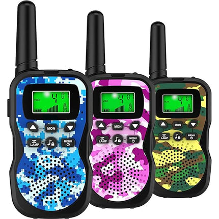 Walkie Talkies for Kids, 22 Channels 2 Way Radio Toy 3 KM Range, Best Christmas Birthday Gifts for 3-12 Year Old Kids to Outside