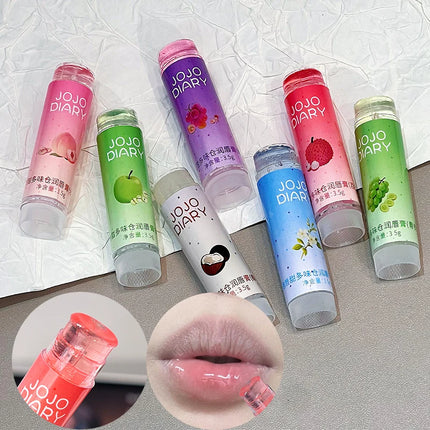 Coconut Hydrating Lip Balm Transparent Colorless Grape Apple Fruity Lip Care Moisturizing Anti-Dry Peach Jelly Lip Balm Makeup
