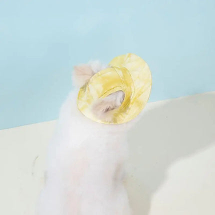 Fisherman Cat Sun Hat UV Protection Summer Kitten Cap Cute and Lightweight Pet Hat for Outdoor Walking and Adventure