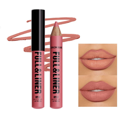 Waterproof Matte Lipliner Pencil Brown Contour Tint Lipstick Pen Long Lasting 6 Color Wooden Lip Liner Pencil Full-lip Makeup