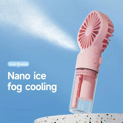 Handheld Mini Fan Air Conditioner USB Rechargeable Portable Mist Cooler Cooling Spray Humidifier Fan for Home/Office/Dorm