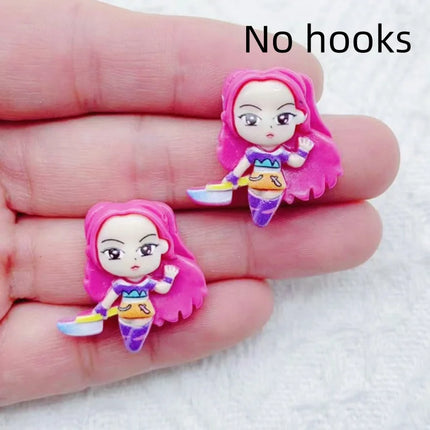 10pcs resin cartoon character jewelry earrings necklaces bracelets pendants DIY accessories