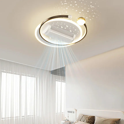 LED bladeless fan light, living room light, modern minimalist smart remote control, master bedroom study ceiling light