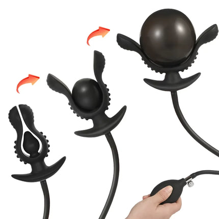 Flower Bud Inflatable Anal Dildo Plug Expandable Butt Plug with Pump Sex Toys for Women Men Anal Dilator Massager Adult Products