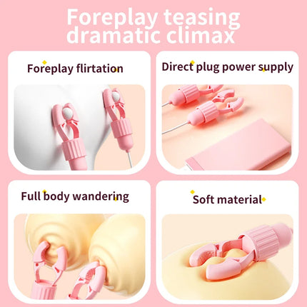 Gentle Nipple Pleasure Device – Dual Suction & Vibration for Sensitive Skin, Quiet Intimate Massager for Women, USB Rechargeable