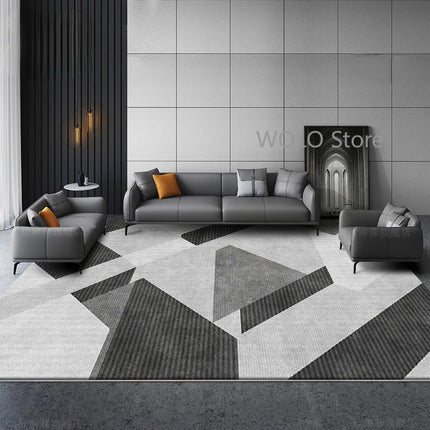 Nordic Marble Geometry Carpets for Living Room Light Luxury Large Area Home Decor Rugs Bedroom Non-slip Soft Floor Mats Washable