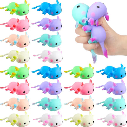 Axolotl Squishy Toys Stress Balls Salamander Squishy Dough Ball, Sensory Toys Fidget Balls, Stress Relief Toy Party Favors Gifts