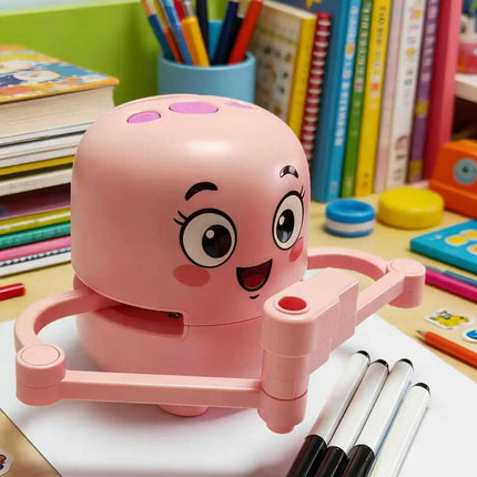 Children's Early Education Painting Robot, Pink, Children's Toy Gift, Includes 100 Drawing Cards