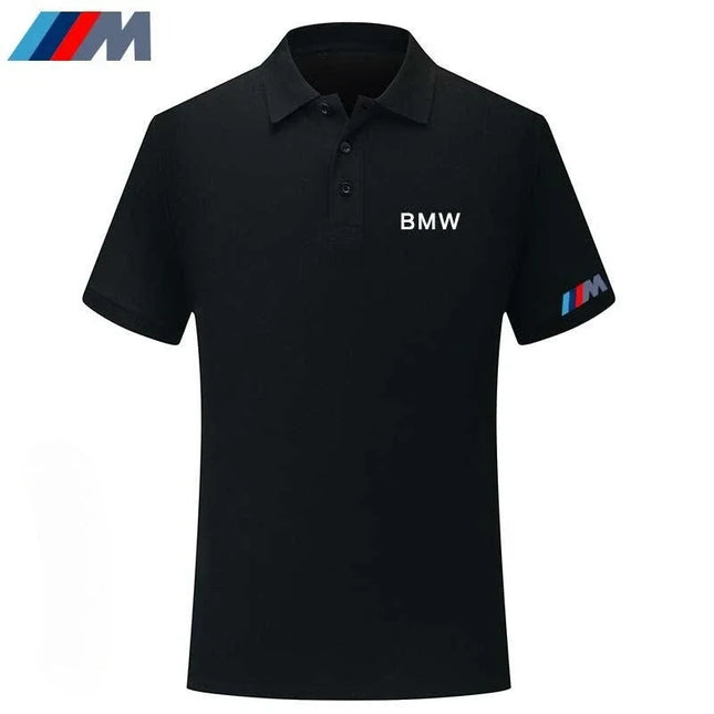 BMW BMW4S New High-quality Shop Tooling Printed Short-sleeved T-shirt Men's and Women's Same Summer Breathable Lapel Polo Shirt
