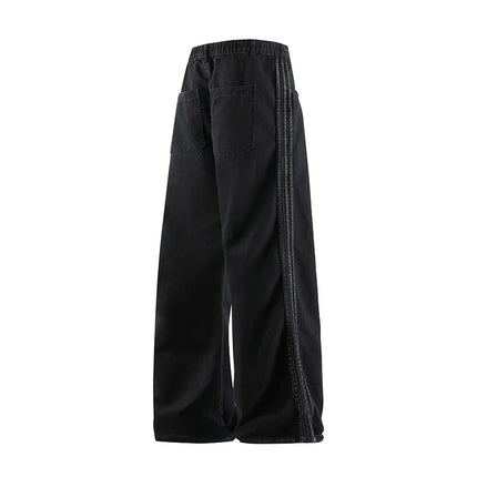 Man Pants Jeans Baggy Jeans Loose Fit Straight Leg High Street Casual Trousers For Men Spring Autumn Trendy Wide Leg