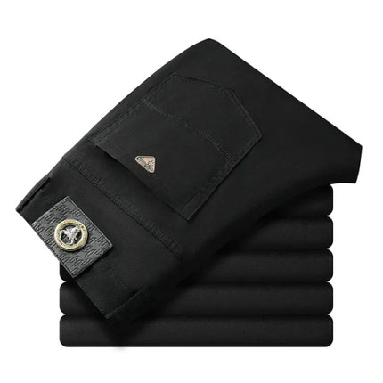 Seven-Color Stretch Jean Men's Trendy Wild Simple 97% Cotton High-End Slim-Fitting Small Straight Casual Men's Clothing Trousers