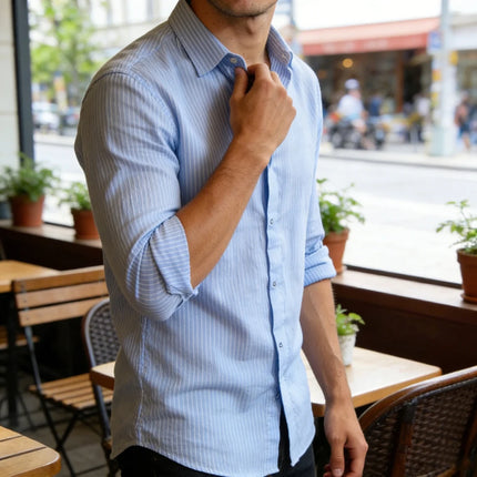 2026 Men's New Linen Long Sleeve Shirt Solid Color 3D Printed White Shirt Hawaiian Fishing Long Sleeve Soft Men's Fast Shipping