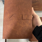 with leather