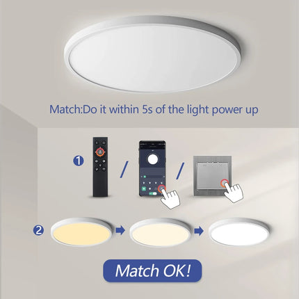 50cm Large Ceiling Lamp APP/Remote Control LED Smart Lights 48W Dimmable Fixture Indoor Lighting for Home Living Room Decoration