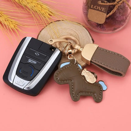 Cartoon Horse Keychain Year of Horse Leather Horse Pendant Horse Ornament Chinese Zodiac Chinese New Year Gift Birthday Gift