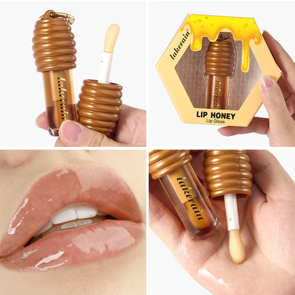 2pcs/set Honey Chocolate Lip Glaze Gloss Long-lasting Moisturizing Lip Oil Enhancing Complexion Reducing Lip Lines Lip Glosses