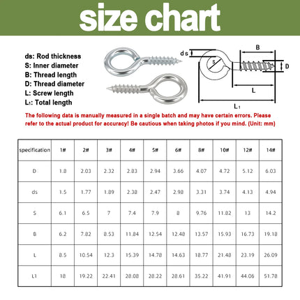 Metal Eyepins Hooks Eyelets Threaded Pendant goat eye closing machine tooth self-tapping screw zinc-plated nickel plating