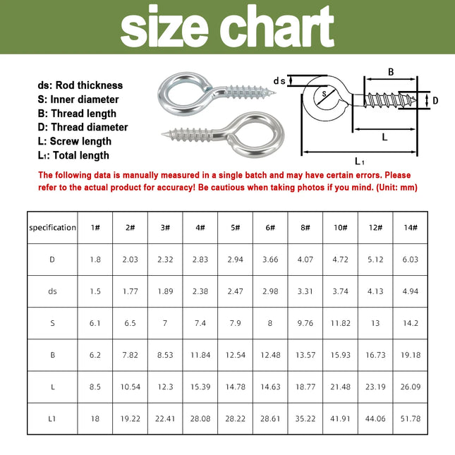 Metal Eyepins Hooks Eyelets Threaded Pendant goat eye closing machine tooth self-tapping screw zinc-plated nickel plating