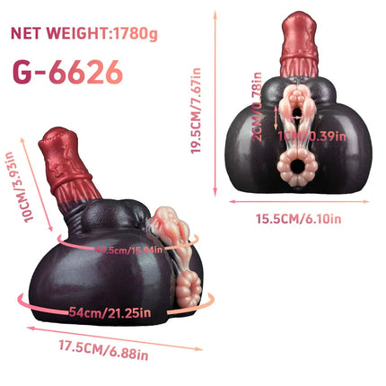 SHAZ 2.1kg Heavy Masturbation Cup, Medical-grade Liquid Silicone, Two Channel Onahole Stroker Male Masturbator Adult Toy for Men