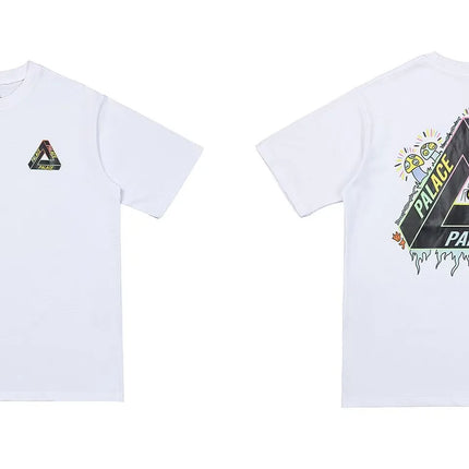PALACE European and American trendy brand triangle print high-quality men's and women's casual pure cotton short sleeved T-shirt