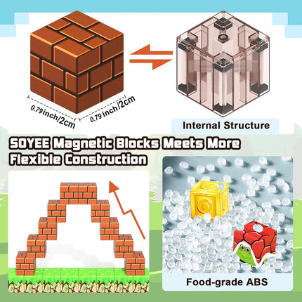 128PCS Magnetic Building Blocks Magnet Cubes Build Construction Stacking Set Toddler Toys STEM Sensory Educational Game Gift