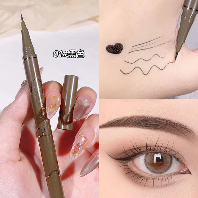 Slim eyeliner is waterproof, sweat-proof, long-lasting, and smudge-proof. Newbie brown liquid eyeliner pen