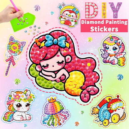 Children's Diamond Painting Sticker Set - DIY Sticker Art Gift - Cartoon Animal Diamond Painting Art Children's Toys