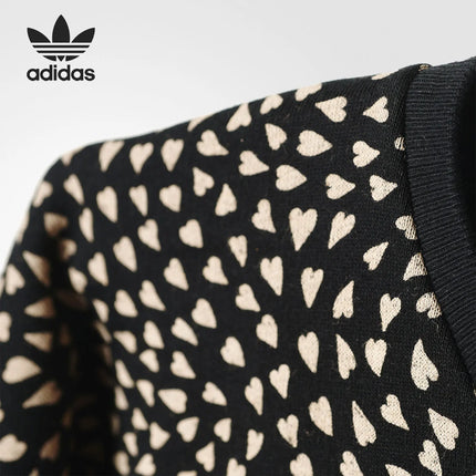 Adidas Originals Trefoil Girls' Black and White Polka Dot Casual Sports Sweatshirt S96081