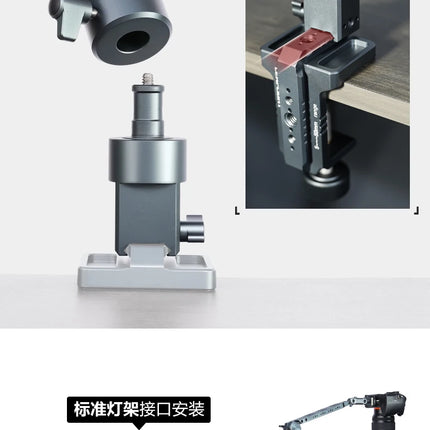 Aluminum Alloy Boom Arm Stand, 360° Rotatable Desktop Mount for Live Streaming, Video Recording, Phone iPad Tablet Holder