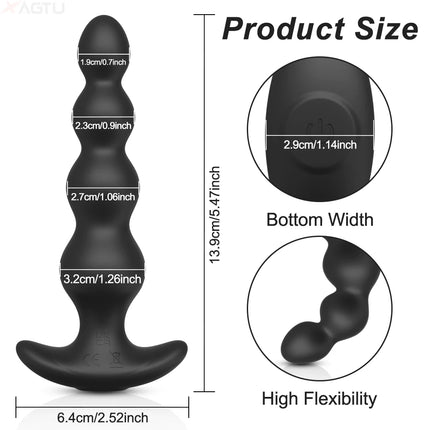 Anal Beads Butt Plug Stimulator Masturbation Gay Anal Plug Vibrating Penetration Anal Vibration Men Women Adults Anal Dildo Toys
