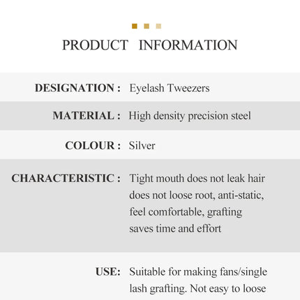 SAKURAHANA Anti-Static Eyelash Tweezers Professional High Precision Volume Extension Stainless Steel Anti-slip Makeup Tool