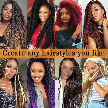 Marley Hair 18 Inch Synthetic Marley Braiding Hair Ombre Black Brown Blonde Grey 350 for Afro Kinky Marley Twist Braiding Hair