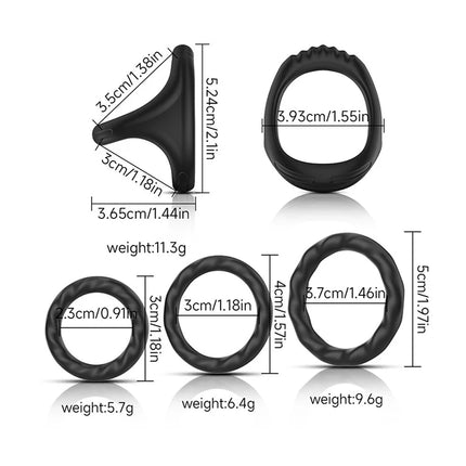 Soft Silicone Penis Cock Ring Set Male Ball Scrotum Stretcher Penis Lock Cock Ring Delay Ejaculation Enlargement Sex Toy Big Man