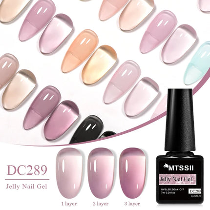 Jelly Gel Nail Polish Sheer Translucent Semi Permanent Soak Off UV Gel Varnish For Summer Nails Manicure Nail Supplies DIY Decor