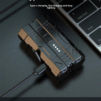 JIASHUAIXIN Aluminum alloy high-performance EDC multi-function flashlight portable dual switch four-bead power display