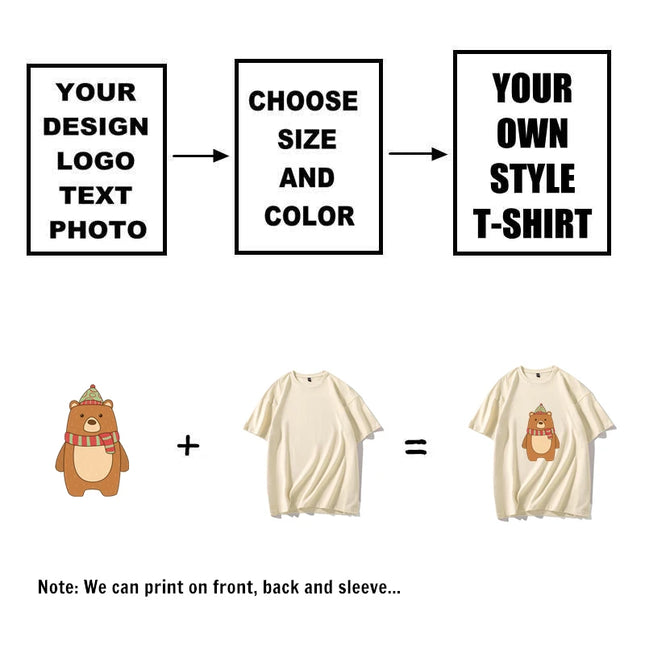 High Quality Heavy Weight 100% Cotton Custom T-Shirts Design Brand Logo/Picture Customized T-Shirt For Men And Women DIY Top Tee