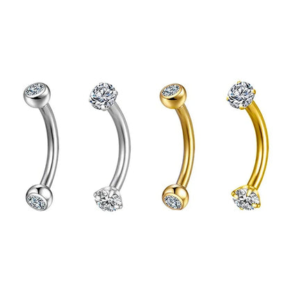 1/5/50pcs G23 Titanium ASTM-F136 Piercings Eyebrow  zircon Earring Internal thread Eyebrow Body Jewelry Wholesale