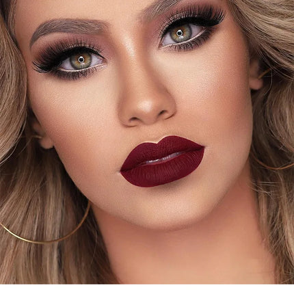 Cute Lipstick Set 3pcs/set Velvet Matte Waterproof Red Nude Black Lip Stick Tint Makeup Mini Lip Gloss Kit Plumping Lip Oil Set