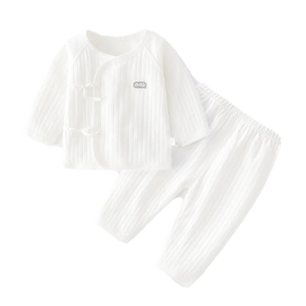 Baby Strap Clothes Multicolour Baby Long Sleeve Split Set 0-6 Months Newborn Boneless Pure Cotton Clothing
