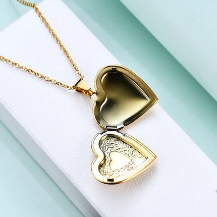 Stainless Steel Love Charm Open Heart Pendant Necklace For Women Jewelry Accessorie Valentine's Day Anniversary Gift
