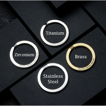 Black Titanium Keyring Car Men Flat Key Chain Rings Holder Lightweight EDC ARC Keychain Buckle for Accessories Gadgets Wholesale