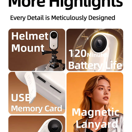 Lenovo Magnetic Pocket Mini Camera Waterproof 1080P HD Action Cam for Motorcycle Helmet Riding Outdoor Sports Video Recorder