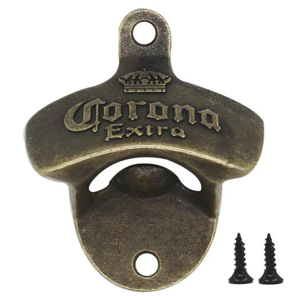 Wall-Mounted Fixed Beer Bottle Opener Corona Zinc Alloy Opener Suitable for Home Parties