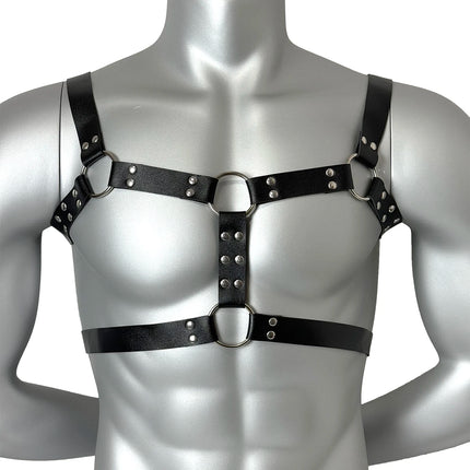 Fashion Men Leather Chest Harness Lingerie Adjustable Leather Body Bondage Strap Punk Club Costume Clothing Accessories