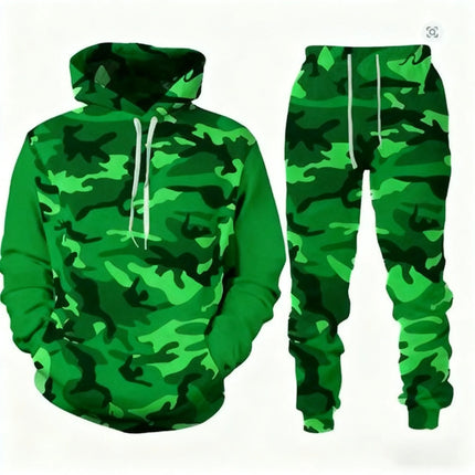 2026 Camouflage Hoodie Two Piece Hoodie Pant Sets Santa Claus 3d Print Set Men Women Fashion Hoodie+Pant Jogging Suits