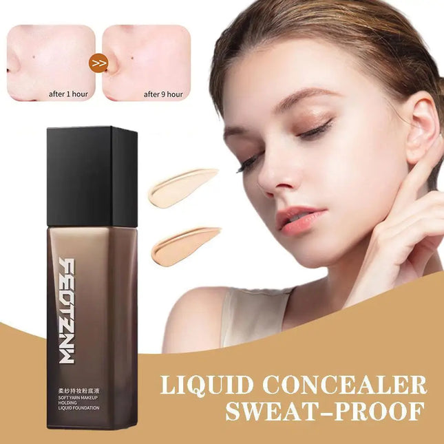 30ml Feotznw Soft Yarn Makeup Foundation Liquid Skin Care Foundation Concealer Long-Lasting Female Base Makeup Liquid Foundation