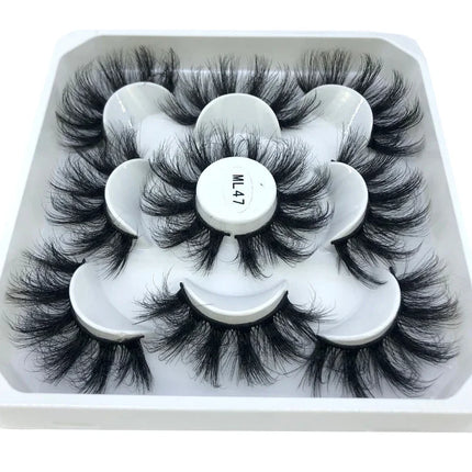 AMSDCN New 5-Pair 8-25mm Natural 3D Mink Eyelash Extension Eyelash Maquiagem