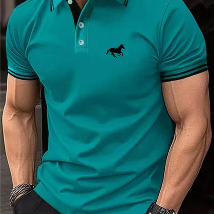 New Men's T-shirt Classic Short sleeved Polo Shirt Summer Top Casual T-shirt Button Lapel Super Large S-3XL Casual Polo Shirt